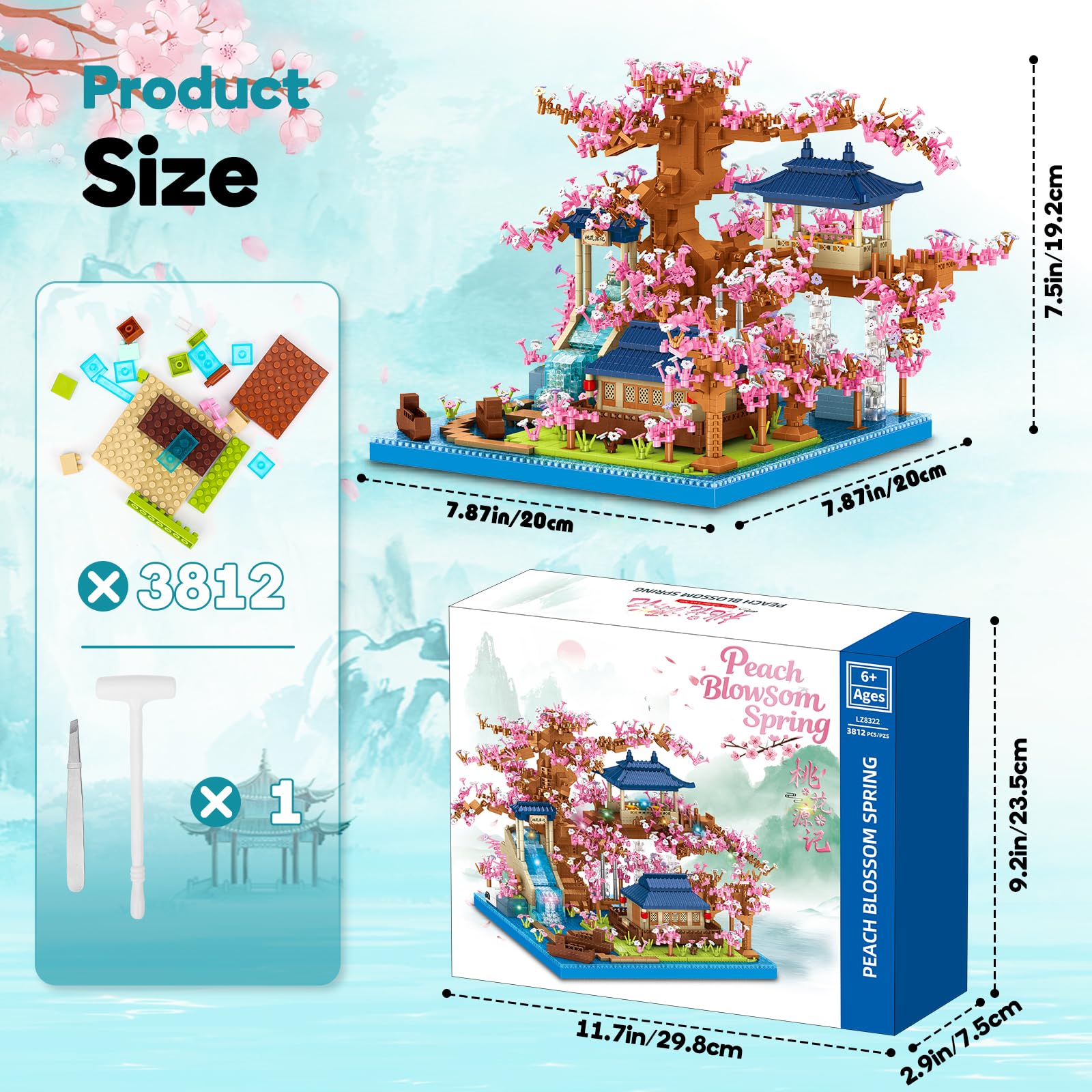 Chinese Sakura Tree House Building Blocks Kit 3812 Pieces